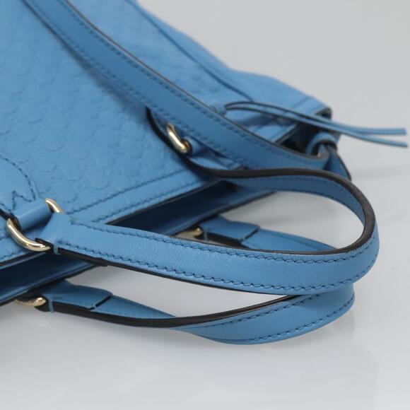 GUCCI Micro GG Canvas Guccissima Bag Leather Outlet Blue Gold - Picture 7 of 16